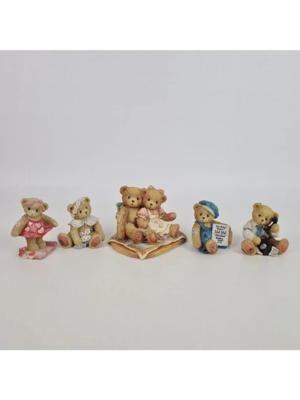 Set Of 5 Cherished Teddies Harrison Hartford Cub Bear CT002 Porcelain Figure